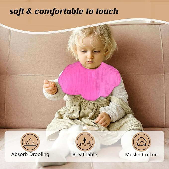 Baby Drool Bibs for Unisex Girls Boys 12 Pack Baby Muslin Bibs for Drooling and Teething