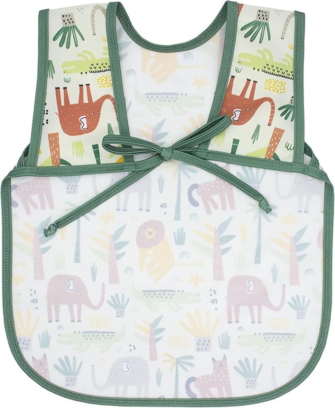 BapronBaby Animal Prints Bapron - No Neck Tie Safer Bib - Baby & Toddler - Soft Waterproof - PVC, BPA & Phthalate Free - 6m+