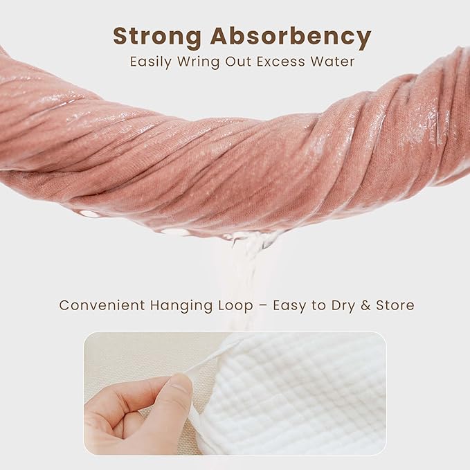 Konssy 2-Pack Muslin Hooded Baby Towels, 100% Cotton, Ultra-Soft & Absorbent Baby Bath Towels with Hood for Newborn & Infant (Pink, Floral,32" x 32")