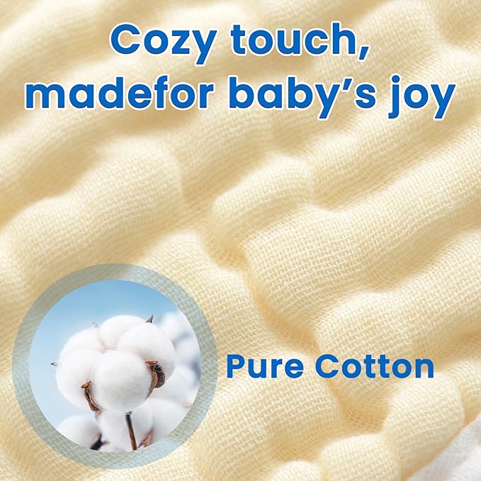 EllieHouse Baby Bibs for Girls Boys 8 Pack Muslin Drool Teeth Drooling Teething Bibs Muslin Cotton for Toddler Infant