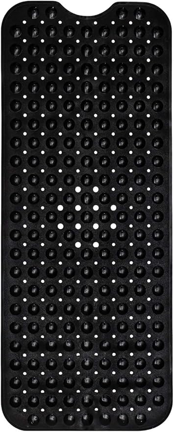 ENKOSI Bath Mat – 40 x 16 Inch Extra Long Non Slip Bathtub Mat – Anti Slip Black Shower Mat with Suction Cups – Bathroom Mat for Tub and Smooth Shower Floors (Black 40x16)