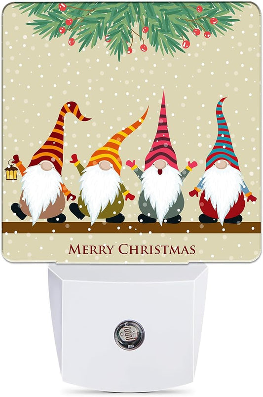 Christmas Santa Claus Dusk to Dawn Night Light, Auto Sensor Lamp Home Indoor Stairway Kitchen Corridor, Night Lights Plug into Wall Decor, Boys Girls Women Men Room Gifts