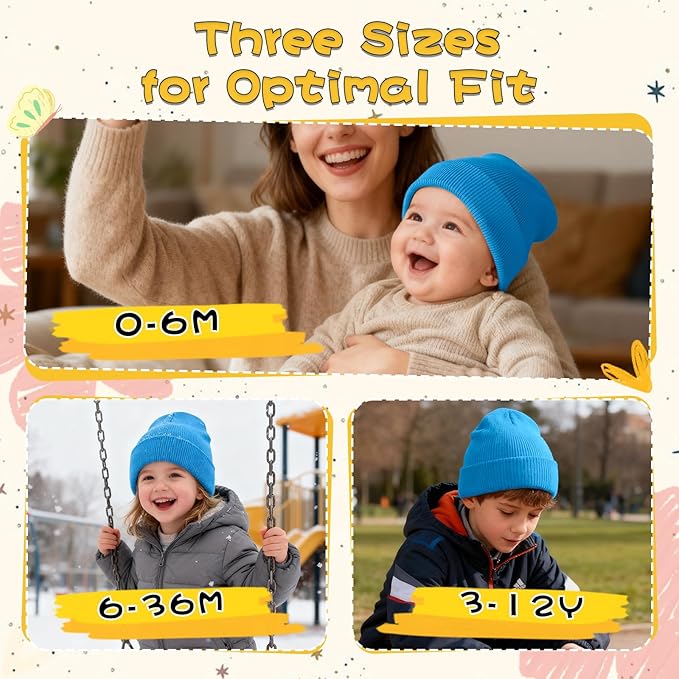 ZOORON Toddler Beanie Baby Kids Beanies Warm Winter Hat Knit Skull Cap for Boys & Girls Soft Children Infant Hat