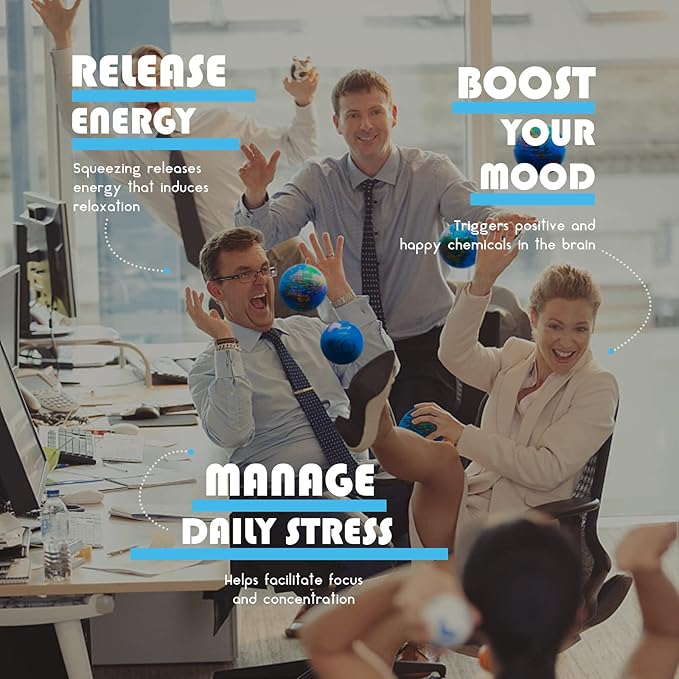 24 PCS Globe Squeeze Balls,2.5 Inch Foam Squeeze Balls for Kids,School,Classroom,Party Favors