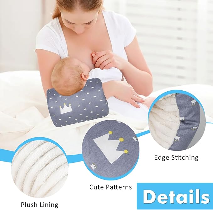 Nursing Arm Pillows for Breastfeeding,Baby Feeding Arm Pillow Portable and Washable for Travel, Soft Cotton Ergonomic Bottle Nursing Essentials(Broadcrown)