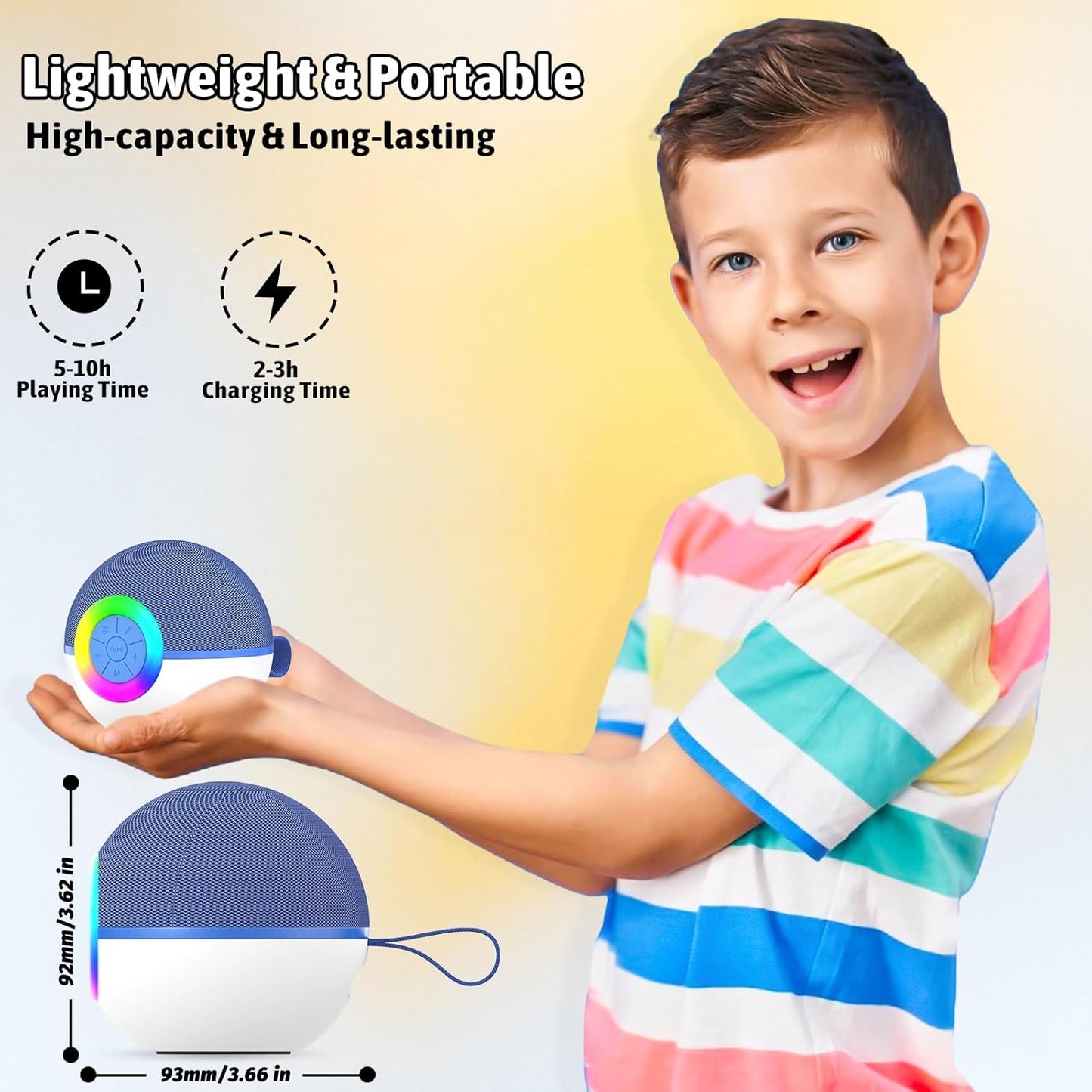 Karaoke Microphone Machine Toys for Kids Adults, Mini Portable Bluetooth Speaker with 2 Wireless Mics, Christmas Birthday Gifts for Boys Girls Ages 3 4 5 6 7 8 9 10 11 12+ Year (Blue)