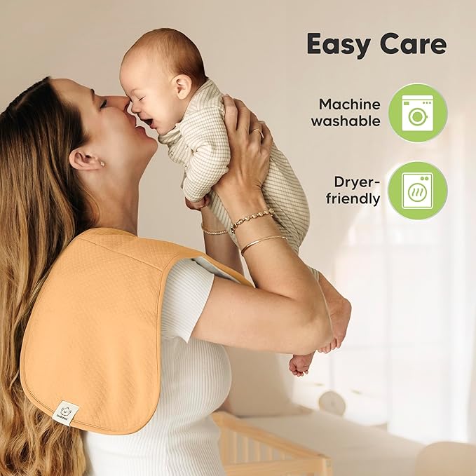 KeaBabies 5-Pack Organic Burp Cloths Baby Girl, Boy - Extra Large, Absorbent Baby Burp Cloths, Soft Burping Cloths for Babies, Newborn Burp Clothes, Cotton Burp Rags, Thick Burp Cloth (Phase/Quin)