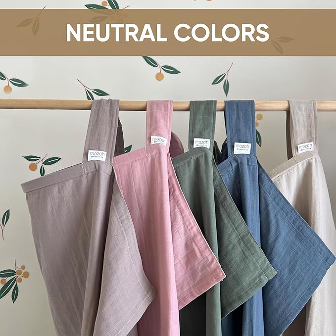 MOZAH 100% Organic Cotton Muslin Nursing Cover for Baby Breastfeeding, Breathable 100% Cotton Breastfeeding Cover with Rigid Hoop for Mother Nursing Apron, Multi-use Carseat Canopy (Oatmeal Beige)