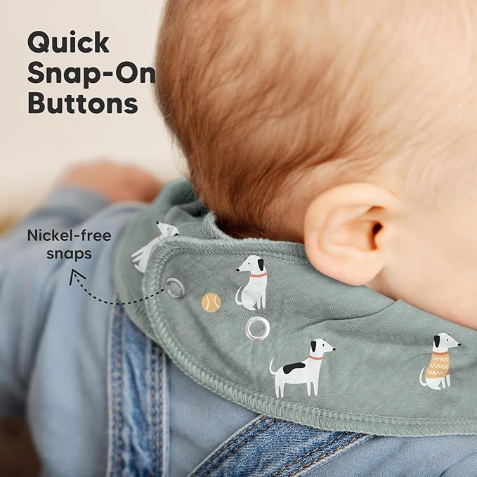 8-Pack Organic Baby Bandana Bibs for Boys, Girls - Super Absorbent Triangle Baby Bibs for Drooling and Teething Infant, Dog Bandanas, 100% Cotton Extra Soft, Newborn, Infant 0-36 Months (Pets & Paws)