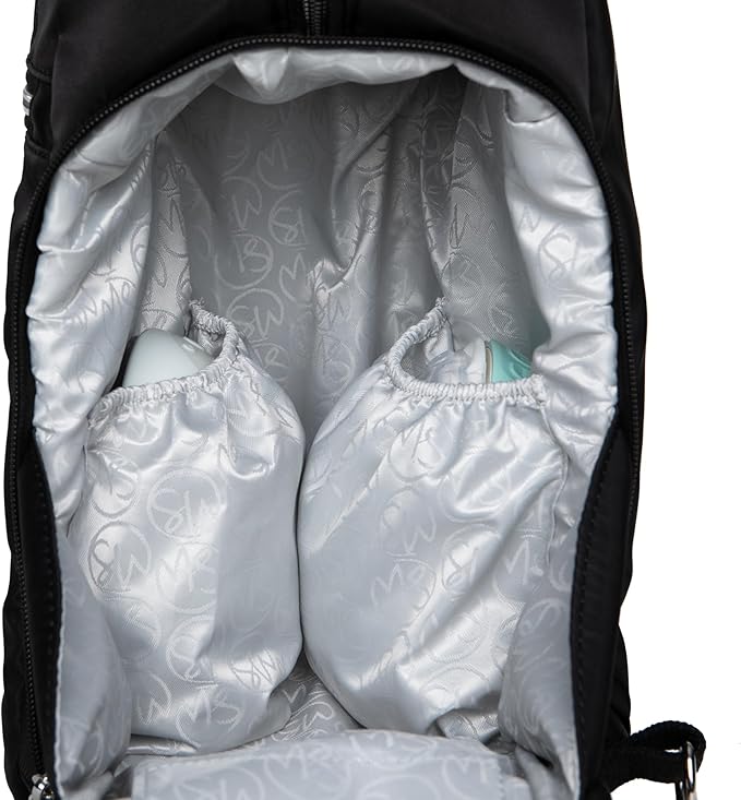 Sarah Wells Kelly Breast Pump Backpack & Tote - Insulated Pocket, Laptop Sleeve & Easy-Clean Design, Fits All Pumps, Diaper Bag for Moms (Black)