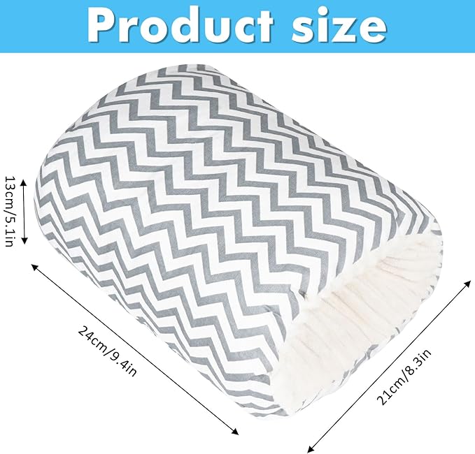 Nursing Arm Pillows for Breastfeeding,Baby Feeding Arm Pillow Portable and Washable for Travel, Soft Cotton Ergonomic Bottle Nursing Essentials（Grey Stripe）