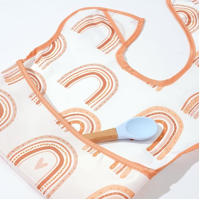 3-Pack Waterproof Baby Bibs for Eating - Lightweight Feeding Bibs, Mess Proof, Baby Essential Must Have for Eating