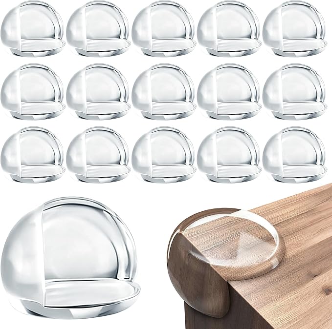 16 Pack Corner Protector for Baby Clear Table Corner Guards and Edge Protectors, Transparent Furniture Safety Bumpers for Kids Toddlers and Babies, Durable Adhesive Table Corner Covers Baby Safety