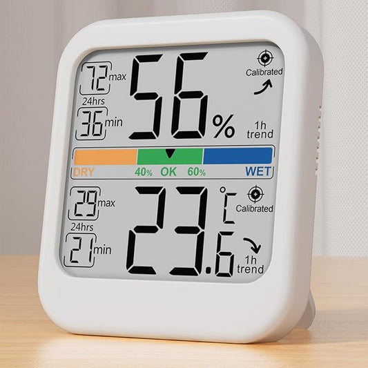 Digital Hygrometer Indoor Thermometer, [Fast Refresh] [Large Color Comfort Indicator] Home Essentials Room Temperature and Humidity Monitor Meter w/High Accurate Sensor, for Bedroom, Baby Room