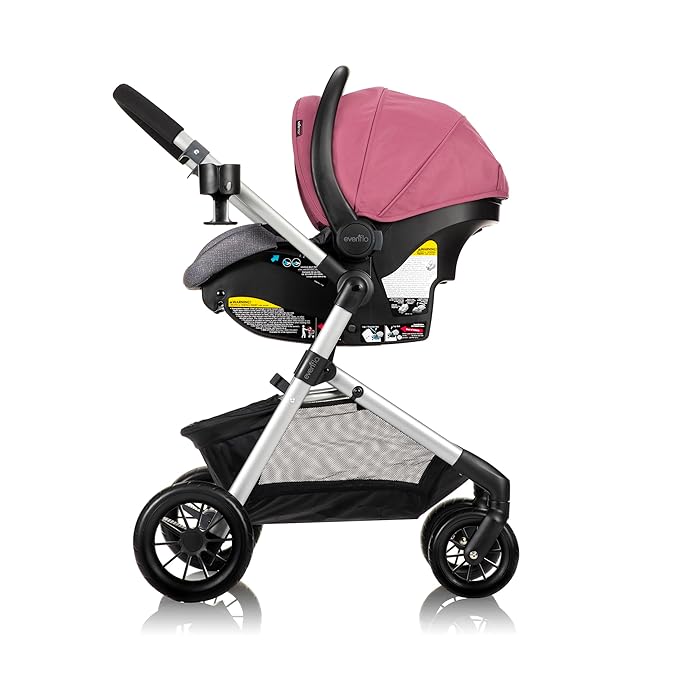 Evenflo Pivot Modular Travel System with LiteMax Infant Car Seat (Dusty Rose Pink)