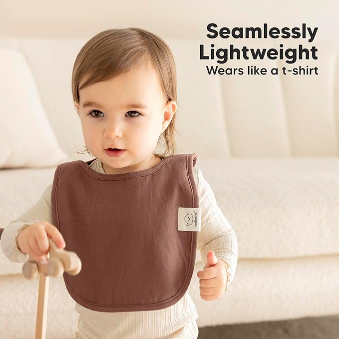 8-Pack Baby Bibs for Boys, Girls - Pullover Bibs for Drooling Teething Baby Girl & Boy Toddler, Newborn, Soft & Absorbent, Cute Colors, Large Torso Coverage Keep Infant Clean & Dry (Brick)