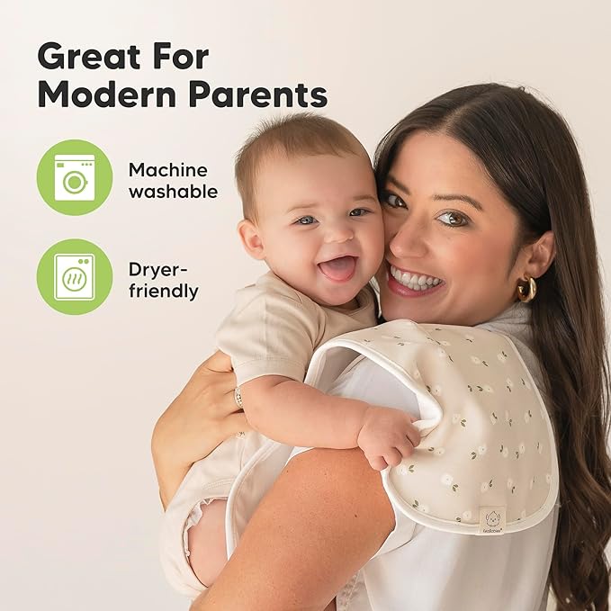 Organic Burp Cloths Baby Boy & Girl - 5-Pack Super Absorbent Cotton Burping Cloths for Babies, Soft & Plush Newborn Spit Up Rags, Infant Towels for Milk Spit Up, Unisex, Large 21" x 10" (Fall Spores)