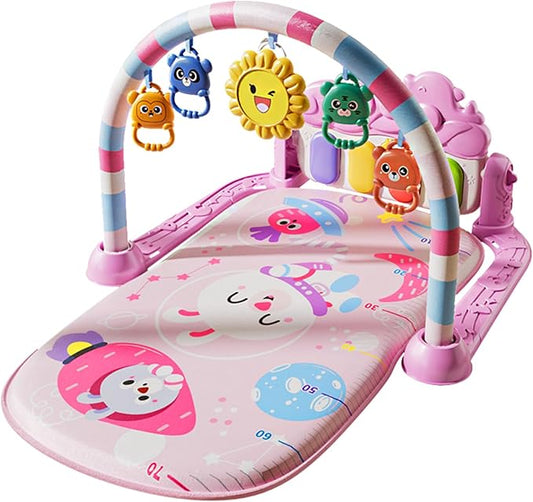 Baby Play Mat Baby Gym,Play Piano Tummy Time Baby Activity Mat, Music and Lights Boy & Girl for Newborn 0 to 3 6 9 12 Months