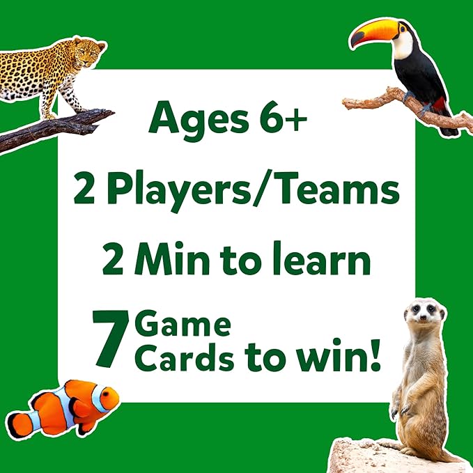 Skillmatics Guess in 10 Animal Picture Clues, Perfect for Boys, Girls, Kids, and Families Who Love, Card Games, Educational Games, Board Games, Gifts for Ages 6, 7, 8, 9 and Up