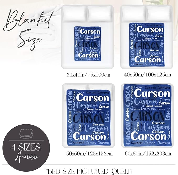 Personalized Custom Baby Blanket with Name for Girls Boys Kids Customized Flannel Blanket for Bed Nursery Room Baby Stroller