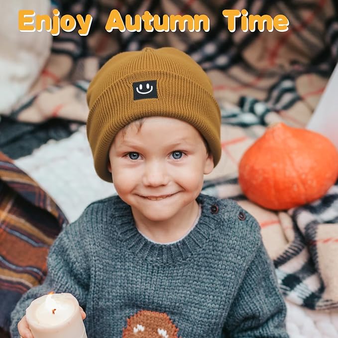 3 Packs Baby Beanie Cute Toddler Beanies Kids Winter Hat Boys Girls Warm Knit Hats Infant Beanie for 0-8 Years