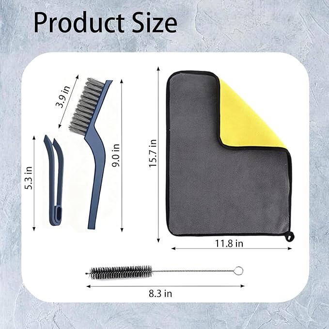 10-Piece Heavy-Duty Scrub Brushes Set with Bird Bath Scrubber and Crevice Tools for Outdoor, Kitchen, Bathroom, Tire & Wheel(Yellow)