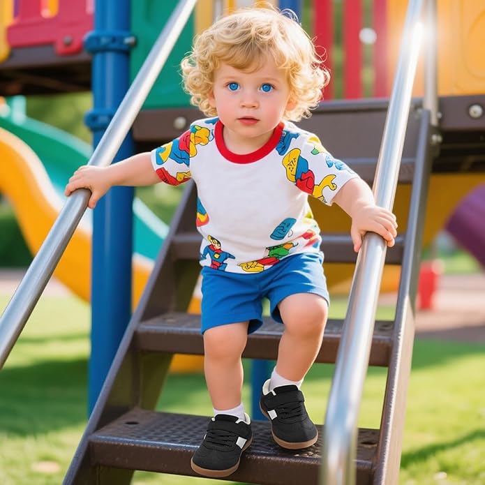 Toddler Wide Toe Box Shoes Zero Drop Minimalist Sneakers for Toddler/Little Kid Barefoot Slip on Tennis Shoes for Kids Boys Girls