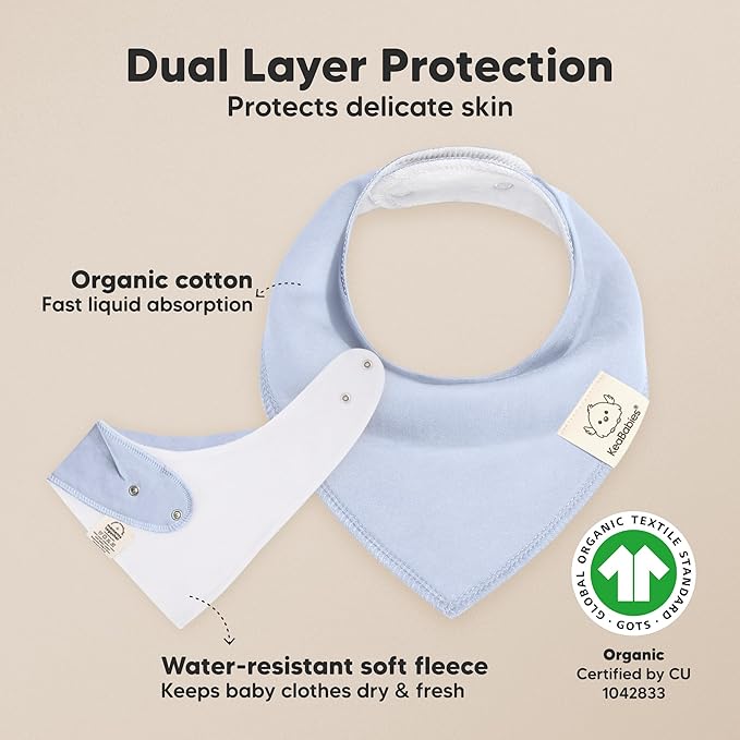 8-Pack Organic Baby Bandana Bibs for Girls - Super Absorbent Triangle Baby Bibs for Drooling and Teething Infant, 100% Cotton Extra Soft for Newborn, Infant 0-36 Months (Spring)