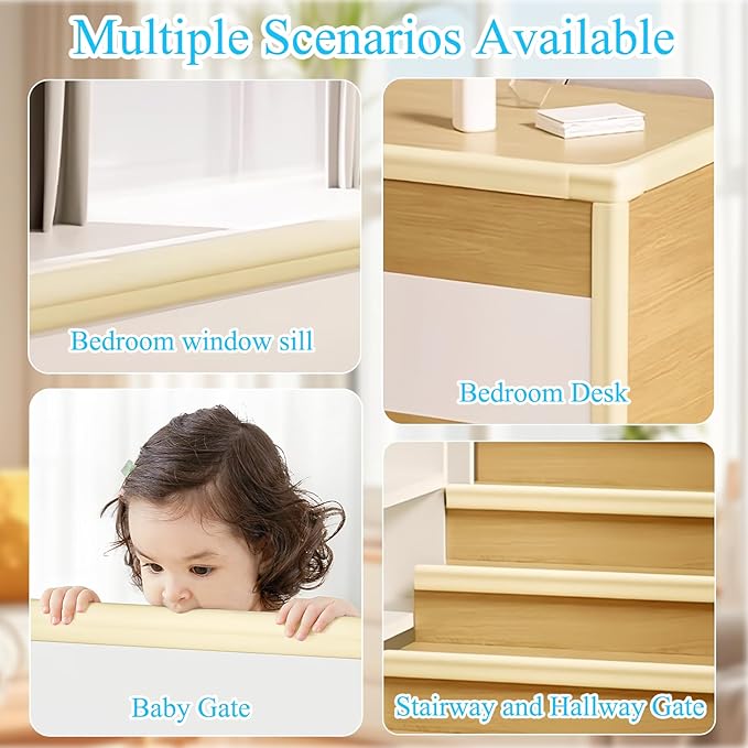 Baby Proofing Edge Corner Protector,1Roll L-Shape Soft Cabinet Door Bumper Corner Strip,8 Furniture Safety Bumper Corner Guards,Wall Protector,Self Adhesive,for Nursery,Kitchen,Fireplace,Table