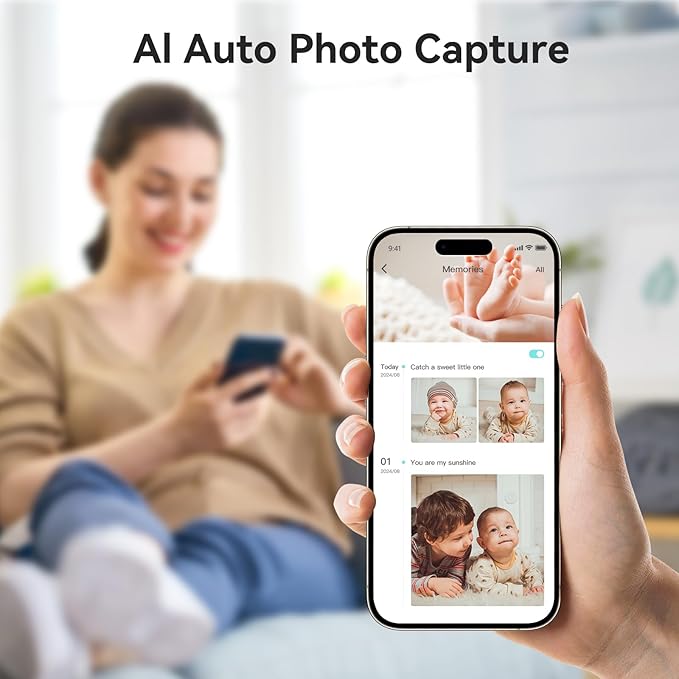 ebemate WiFi Video Baby Monitor,2.8" Display with 1080P Camera,No Glow Night Vision,2-Way Talk & 1200Ft Long Range,WiFi On/Off Cam Baby Monitoring EBS28