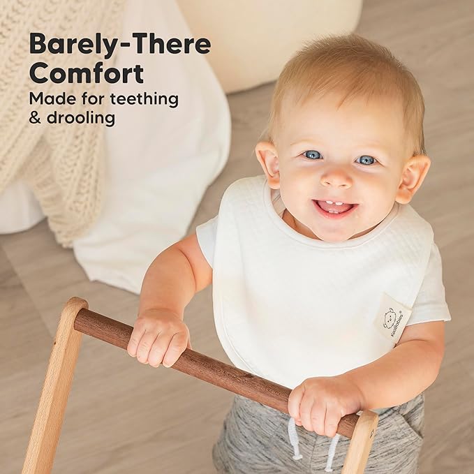 KeaBabies 8-Pack Organic Baby Bibs for Girls, Boys - Quilted Cotton Cloth Baby Drool Bibs for Drooling and Teething Toddler, Newborn, Infant, Soft & Super Absorbent (Sahara)