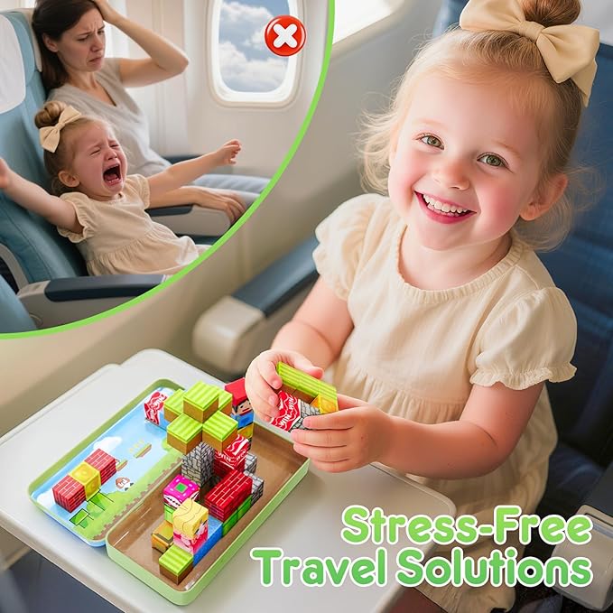 CS COSDDI Magnetic Building Blocks 35PCS, Magnet Cubes Montessori Stacking Toys for Toddlers, Toys for 3-6 Olds Girls Make Your Own Night Light Birthday for Kids