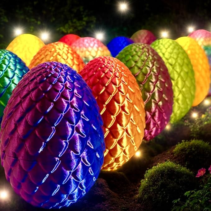 3D Printed Dragon Egg, 3D Printer Articulated Crystal Dragon Fidget Toy for Teen Boy Kid