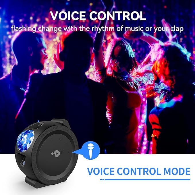 Galaxy Projector Star Night Light - 3-in-1 Moon Star Aurora Projector for Bedroom, Clap-Activated Music Sync,14M Colors, Kids Nursery & Adult Sleep Aid (No Music/Alexa)