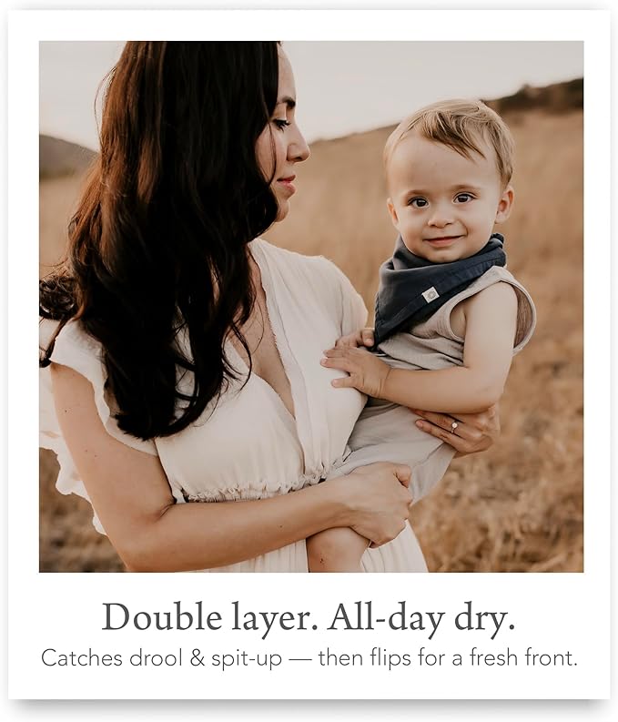 Kishu Baby Indi Organic Baby Bandana Bibs – Fairtrade 4-Way Reversible Drool Bibs for Boys & Girls – Unisex (Set of 5)