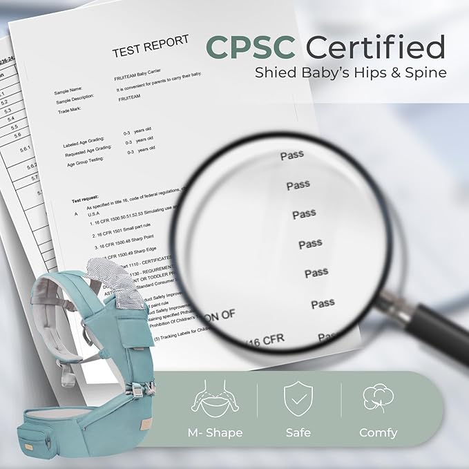 FRUITEAM 6-in-1 Baby Carrier with Waist Stool/Hip Seat, One Size Fits All -Adapt to Newborn, Baby Hip Carrier for Breastfeeding, Infant & Toddler (Green)