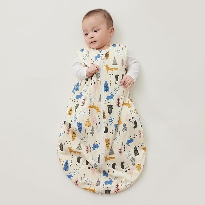 Duomiaomiao 2.5 TOG Baby Sleep Sack 100% Cotton Winter Baby Wearable Blanket, Warm Quilted Comfy Toddler Sleeping Sack
