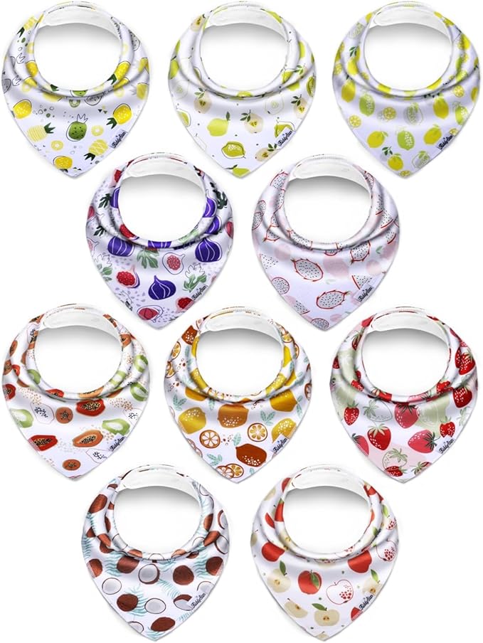 Organic Cotton Baby Bibs for Boys & Girls – Soft, Absorbent Teething & Drool Bibs - Adjustable Snaps for Toddlers