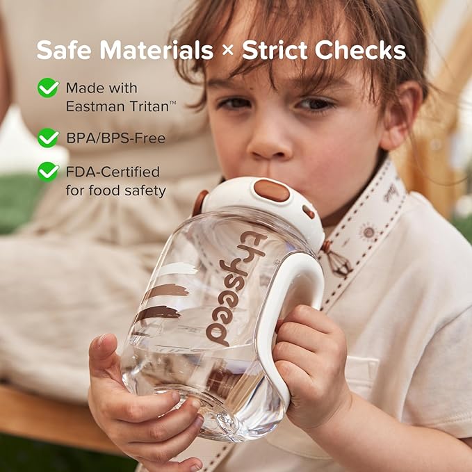 thyseed Toddler Water Bottle with Straw Cups Spill Proof School Kids Sports No Spill Children Leak Proof Travel Drinking Cup Dishwasher Safe BPA Free 2+ Year Old Boy Girl Child 24oz/700mL 1 PCS