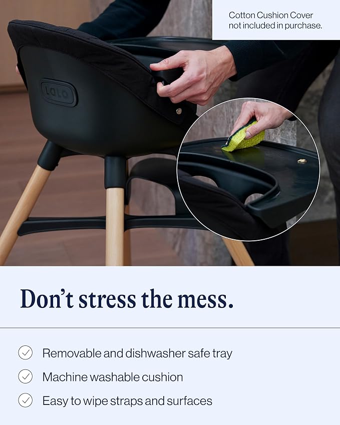 Lalo The Chair Convertible 3-in-1 High Chair for Babies & Toddlers, Dishwasher Safe Tray, Adjustable Footrest, Coconut