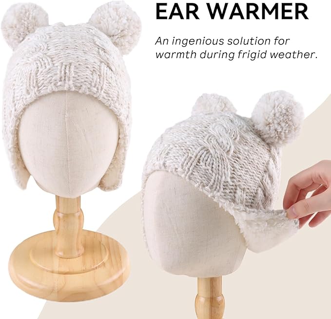 Zsedrut Winter Baby Boy Hats Pompom Baby Beanie for Girls Fleece Newborn Infant Toddler Beanie