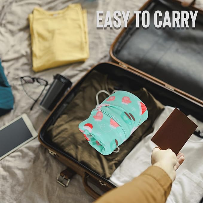 2pcs Cloth Diaper Wet Dry Bags, Waterproof Reusable Wet Bag with 2 Zipper Pockets & Handle, Washable Laundry Bags for Baby Adult Clothes Travel Beach Pool Daycare Yoga Gym Exercise Swimsuits,