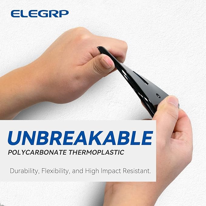 ELEGRP 1-Gang Mid Size Toggle Switch Covers, Light Switch Wall Plate, Unbreakable Polycarbonate Replacement Faceplates Covers, UL Listed, Color-matched Screws Included (2 Pack, Glossy Black)