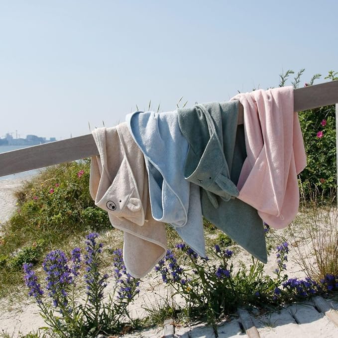 Baby Hooded Towel – Organic Cotton Baby Bath Towels, 32" x 32" Super-Soft and Absorbent Baby Towels for Newborn 2-Pack (Blush/Baby Blue)