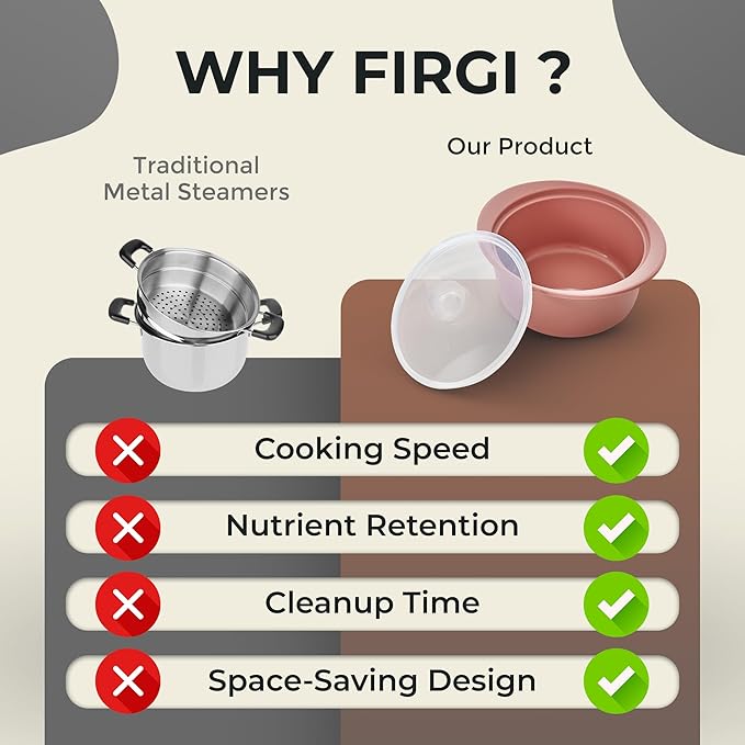 27oz Platinum Silicone Microwave Steamer Pot with Handle & Lid - Korean 100% Food-Grade Steamer Bowl, Heat-Resistant Cooker with Steam Holes, Easy Clean, Dishwasher Safe, Taupe Brown