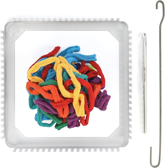 Friendly Loom 7” Traditional Potholder Weaving Kit | Sturdy Metal Loom and Quality Cotton Weaving Loops in Rainbow Colors | Complete Kit to Weave 2 Functional Potholders | Made in the USA