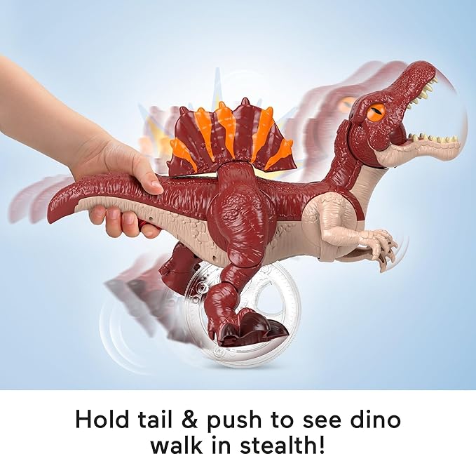 Fisher-Price Imaginext Jurassic World Rebirth Dinosaur Toy, Sprinting Spinosaurus Figure with Lunge & Chomp Motion, 9 Inches Tall
