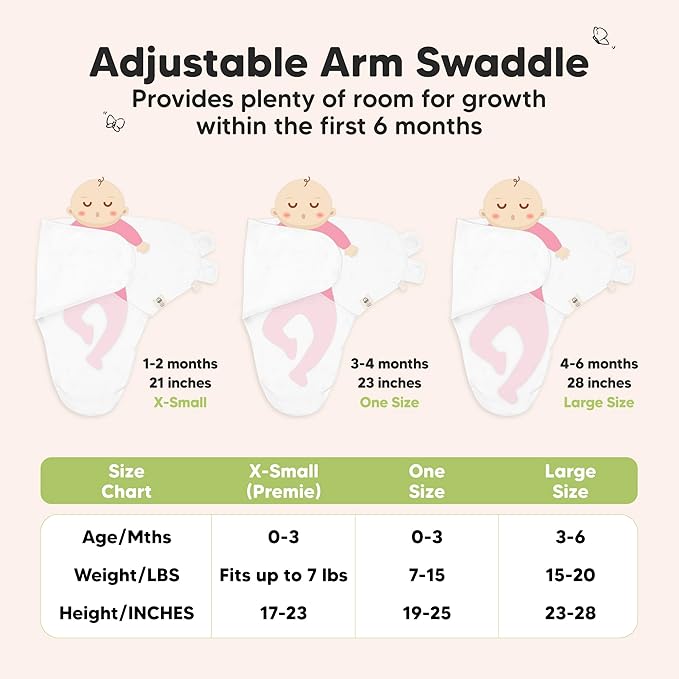 3-Pack Organic Baby Swaddle Sleep Sacks - Swaddles for Newborns, Infant 0-3 Months, Baby Girls, Boys, Soft & Snug Newborn Sleep Sack, Nursery Swaddling Blankets (Sage)