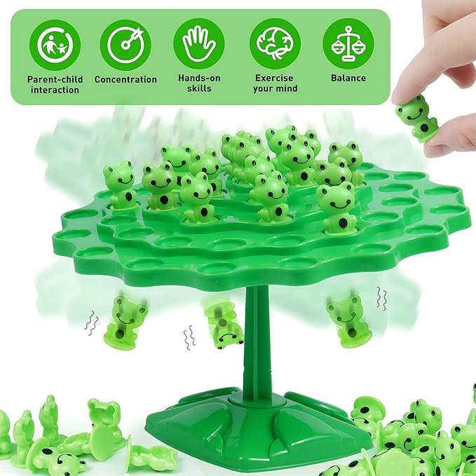 Frog Balance Game, Two-Player Balance Game Tree Parent Interactive Family Tabletop Puzzle, Birthday Board Games for Adults