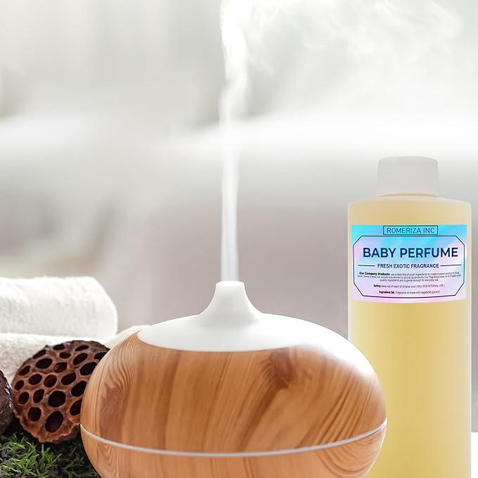 Baby Essential Fragrance Body Oil – Luxury Unisex Baby Oil Perfume with Long Lasting Baby Powder Scent – Soft Baby Smell, Uncut Perfume Oil,Scented Body Oil for Women & Men – 16 Fl Oz